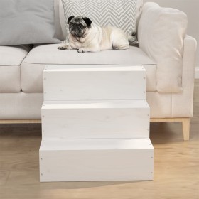 Pet ladder solid white pine wood 40x37.5x35 cm by vidaXL, Pet Steps and Ramps - Ref: Foro24-822462, Price: 50,19 €, Discount: %