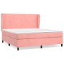 Box spring bed with pink velvet mattress 160x200 cm by vidaXL, Beds and slatted bases - Ref: Foro24-3129104, Price: 557,41 €,...