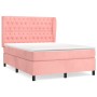 Cama box spring con colchón terciopelo rosa 140x200 cm de vidaXL, Camas y somieres - Ref: Foro24-3129398, Precio: 577,22 €, D...