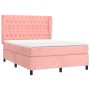 Cama box spring con colchón terciopelo rosa 140x200 cm de vidaXL, Camas y somieres - Ref: Foro24-3129398, Precio: 577,22 €, D...