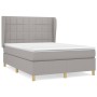 Box spring bed with light gray fabric mattress 140x190 cm by vidaXL, Beds and slatted bases - Ref: Foro24-3128517, Price: 519...