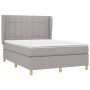 Cama box spring con colchón tela gris claro 140x190 cm de vidaXL, Camas y somieres - Ref: Foro24-3128517, Precio: 542,79 €, D...