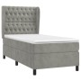 Cama box spring con colchón terciopelo gris claro 80x200 cm de vidaXL, Camas y somieres - Ref: Foro24-3129357, Precio: 337,53...