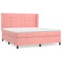 Box spring bed with pink velvet mattress 180x200 cm by vidaXL, Beds and slatted bases - Ref: Foro24-3129230, Price: 593,63 €,...