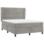 Cama box spring con colchón terciopelo gris claro 140x200 cm de vidaXL, Camas y somieres - Ref: Foro24-3129393, Precio: 594,3...