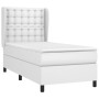 Box spring bed with white synthetic leather mattress 100x200 cm by vidaXL, Beds and slatted bases - Ref: Foro24-3129016, Pric...