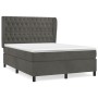 Cama box spring con colchón terciopelo gris oscuro 140x190 cm de vidaXL, Camas y somieres - Ref: Foro24-3129388, Precio: 565,...