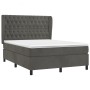 Cama box spring con colchón terciopelo gris oscuro 140x190 cm de vidaXL, Camas y somieres - Ref: Foro24-3129388, Precio: 565,...