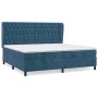 Cama box spring con colchón terciopelo azul oscuro 200x200 cm de vidaXL, Camas y somieres - Ref: Foro24-3129415, Precio: 743,...