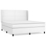 Box spring bed with white synthetic leather mattress 180x200 cm by vidaXL, Beds and slatted bases - Ref: Foro24-3128926, Pric...