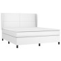 Box spring bed with white synthetic leather mattress 180x200 cm by vidaXL, Beds and slatted bases - Ref: Foro24-3128926, Pric...