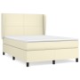 Box spring bed with cream synthetic leather mattress 140x200cm by vidaXL, Beds and slatted bases - Ref: Foro24-3128915, Price...