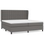 Box spring bed with gray synthetic leather mattress 200x200 cm by vidaXL, Beds and slatted bases - Ref: Foro24-3129055, Price...