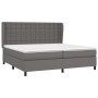 Box spring bed with gray synthetic leather mattress 200x200 cm by vidaXL, Beds and slatted bases - Ref: Foro24-3129055, Price...