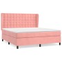 Box spring bed with pink velvet mattress 180x200 cm by vidaXL, Beds and slatted bases - Ref: Foro24-3129470, Price: 602,16 €,...