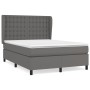 Box spring bed with gray synthetic leather mattress 140x190 cm by vidaXL, Beds and slatted bases - Ref: Foro24-3129031, Price...