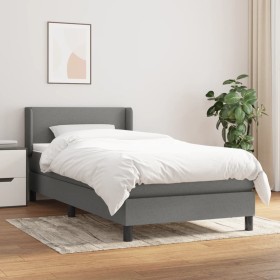 Cama box spring con colchón tela gris oscuro 100x200 cm de vidaXL, Camas y somieres - Ref: Foro24-3129530, Precio: 309,99 €, ...