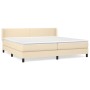 Box spring bed with cream fabric mattress 200x200 cm by vidaXL, Beds and slatted bases - Ref: Foro24-3129582, Price: 631,51 €...