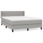 Box spring bed with light gray fabric mattress 140x200 cm by vidaXL, Beds and slatted bases - Ref: Foro24-3129793, Price: 453...