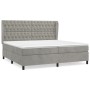 Cama box spring con colchón terciopelo gris claro 200x200 cm de vidaXL, Camas y somieres - Ref: Foro24-3129411, Precio: 724,8...