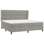 Cama box spring con colchón terciopelo gris claro 200x200 cm de vidaXL, Camas y somieres - Ref: Foro24-3129411, Precio: 724,8...