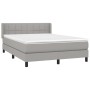 Box spring bed with light gray fabric mattress 140x200 cm by vidaXL, Beds and slatted bases - Ref: Foro24-3129713, Price: 455...