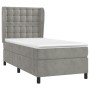 Cama box spring con colchón terciopelo gris claro 100x200 cm de vidaXL, Camas y somieres - Ref: Foro24-3129435, Precio: 386,5...