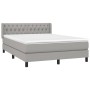 Cama box spring con colchón tela gris claro 140x200 cm de vidaXL, Camas y somieres - Ref: Foro24-3129953, Precio: 470,65 €, D...