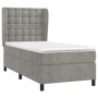 Cama box spring con colchón terciopelo gris claro 80x200 cm de vidaXL, Camas y somieres - Ref: Foro24-3129417, Precio: 326,22...