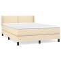 Cama box spring con colchón tela color crema 140x200 cm de vidaXL, Camas y somieres - Ref: Foro24-3129638, Precio: 427,96 €, ...