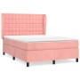 Cama box spring con colchón terciopelo rosa 140x190 cm de vidaXL, Camas y somieres - Ref: Foro24-3129452, Precio: 550,03 €, D...