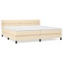 Box spring bed with cream fabric mattress 200x200 cm by vidaXL, Beds and slatted bases - Ref: Foro24-3129982, Price: 682,20 €...