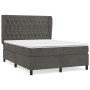 Cama box spring con colchón terciopelo gris oscuro 140x200 cm de vidaXL, Camas y somieres - Ref: Foro24-3129394, Precio: 568,...