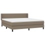 Cama box spring con colchón tela gris taupe 180x200 cm de vidaXL, Camas y somieres - Ref: Foro24-3129573, Precio: 563,13 €, D...