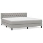 Box spring bed with light gray fabric mattress 160x200 cm by vidaXL, Beds and slatted bases - Ref: Foro24-3129961, Price: 504...