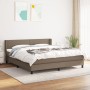 Box spring bed with taupe gray fabric mattress 160x200 cm by vidaXL, Beds and slatted bases - Ref: Foro24-3129565, Price: 515...