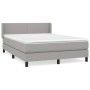 Box spring bed with light gray fabric mattress 140x190 cm by vidaXL, Beds and slatted bases - Ref: Foro24-3129545, Price: 460...