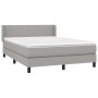 Box spring bed with light gray fabric mattress 140x190 cm by vidaXL, Beds and slatted bases - Ref: Foro24-3129545, Price: 460...