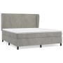 Cama box spring con colchón terciopelo gris claro 160x200 cm de vidaXL, Camas y somieres - Ref: Foro24-3129099, Precio: 579,1...