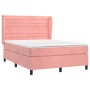 Box spring bed with pink velvet mattress 140x190 cm by vidaXL, Beds and slatted bases - Ref: Foro24-3129272, Price: 530,66 €,...