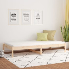 Solid pine wood sofa bed 90x190 cm by vidaXL, Beds and slatted bases - Ref: Foro24-832668, Price: 78,26 €, Discount: %