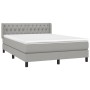 Cama box spring con colchón tela gris claro 140x190 cm de vidaXL, Camas y somieres - Ref: Foro24-3129945, Precio: 479,47 €, D...