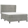 Box spring bed with light gray velvet mattress 140x190 cm by vidaXL, Beds and slatted bases - Ref: Foro24-3129447, Price: 542...