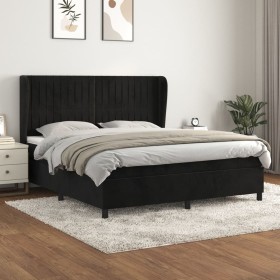 Cama box spring con colchón terciopelo negro 160x200 cm de vidaXL, Camas y somieres - Ref: Foro24-3129341, Precio: 548,99 €, ...