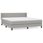 Cama box spring con colchón tela gris claro 160x200 cm de vidaXL, Camas y somieres - Ref: Foro24-3129561, Precio: 504,62 €, D...