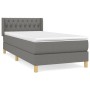 Cama box spring con colchón tela gris oscuro 100x200 cm de vidaXL, Camas y somieres - Ref: Foro24-3130490, Precio: 320,30 €, ...