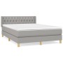 Box spring bed with light gray fabric mattress 140x200 cm by vidaXL, Beds and slatted bases - Ref: Foro24-3130513, Price: 472...