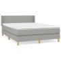 Box spring bed with light gray fabric mattress 140x200 cm by vidaXL, Beds and slatted bases - Ref: Foro24-3130113, Price: 449...