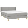 Box spring bed with light gray fabric mattress 140x200 cm by vidaXL, Beds and slatted bases - Ref: Foro24-3130113, Price: 449...