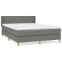 Cama box spring con colchón tela gris oscuro 140x200 cm de vidaXL, Camas y somieres - Ref: Foro24-3130354, Precio: 433,93 €, ...